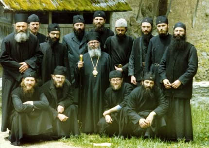 Photo of the monastic brotherhood at Decani Monastery