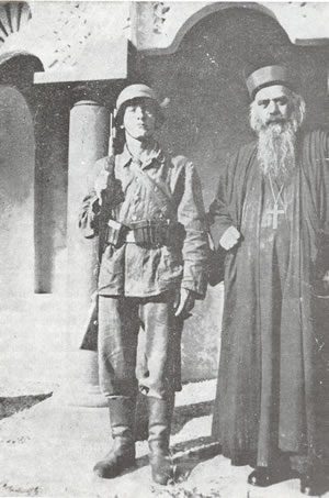 Bishop Nikolai arrested by the Germans, Zhicha Monastery, 1941.
